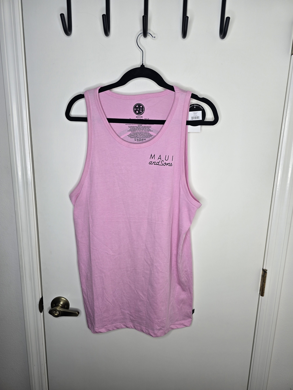 Maui and Sons Pink Logo Tank Top